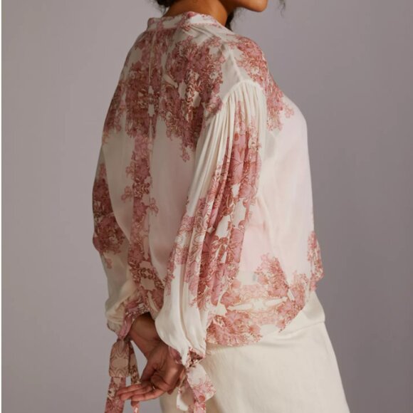 Forever That Girl x Anthropologie Femme Floral Sheer Blouse – XS – Romantic Boho - Picture 4 of 15